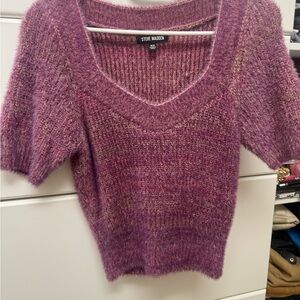 Steve Madden V-Neck Sweater in Rich Purple